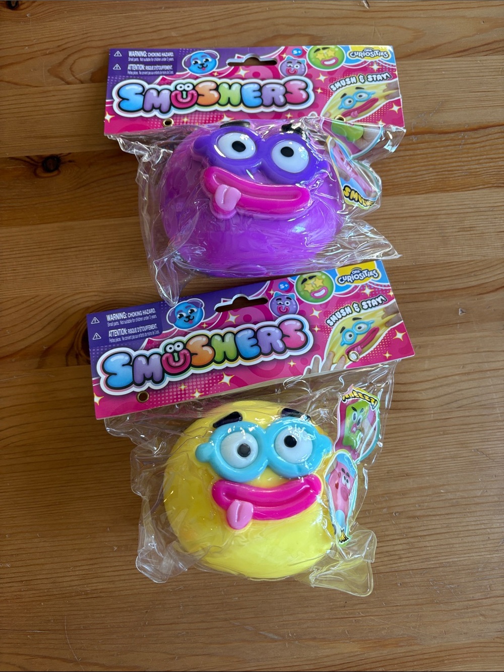 Smushers Kids Squeeze Plush Toy — Purple & Yellow Characters